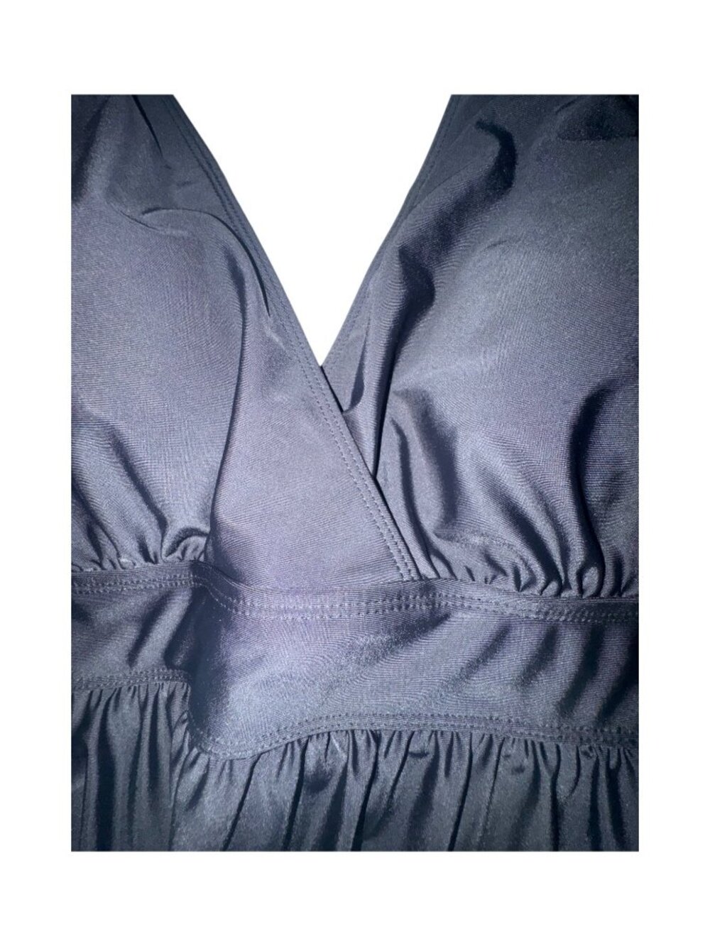 Black Sleeveless One Piece Swimsuit Dress Size L 12/14 - Picture 8 of 8